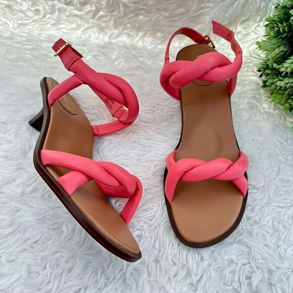 Vionic Women's Freesia Angelica Puffy Strap Heel‎ Sandals in Shell Pink sz 9 NEW - Picture 1 of 9